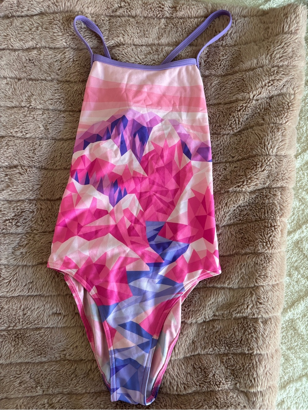 Speedo Pink & Purple Geo-Print One-Piece Swimsuit